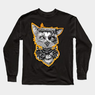 Franki the Frankenstein's Monster Cat Grey Long Sleeve T-Shirt